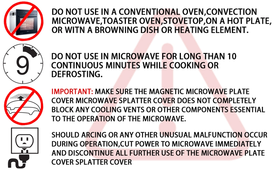 Food Microwave Lid Anti-Splatter with Steam Vents 2 PCS Steam Vents 12 Inch Microwave Splatter Cover